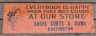 Vintage Louis Goetz & Son HARTINGTON NEBRASKA TIN General Store advertising SIGN