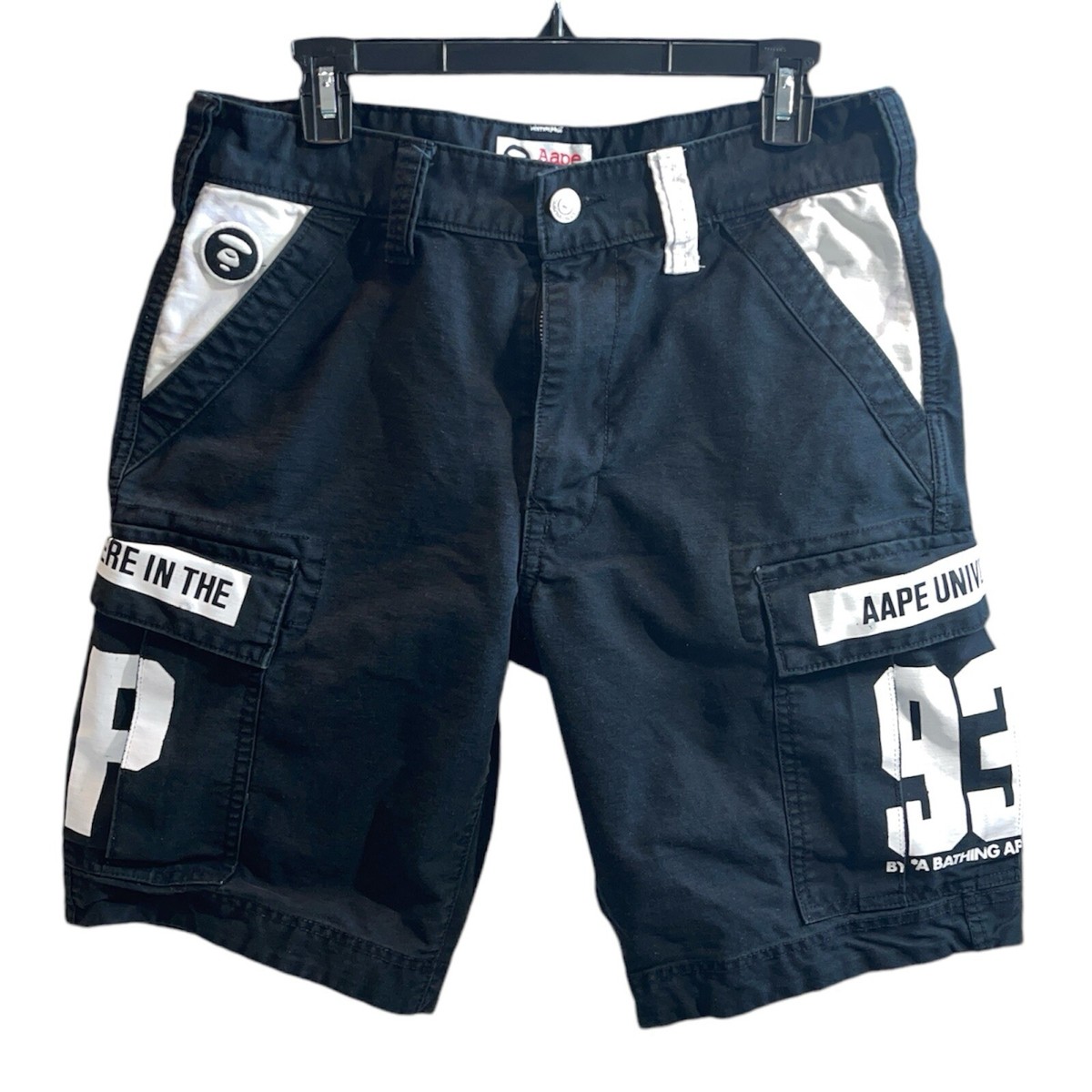 AAPE by A Bathing Ape Cargo Short Mens Black Size Medium AAPE