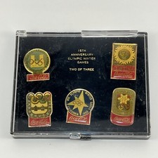 Coca Cola Commemorative Olympic Winter Game Pins 15th Anniversary Collectible