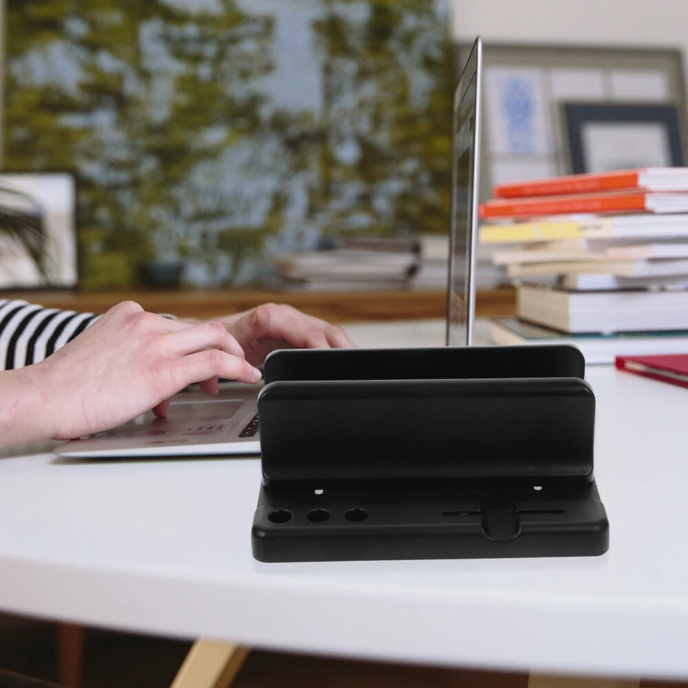 Vertical Laptop Stand for Desk - Adjustable Computer Holder Desktop Accessory  
