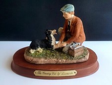 The Country Vet With Sheepdog On Plinth Figure, Ornament, Leonardo 1988