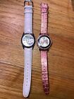 2 Lot Hello Kitty Sanrio Watches Pink & Light Purple Lightly Worn New Batteries