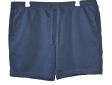 Member's Mark Men's French Terry Pull-On Knit Shorts Pockets Blue Size XXL