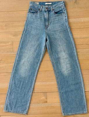 LEVI'S women's HIGH LOOSE drapey DENIM blue JEANS faded PREMIUM cotton hemp 26