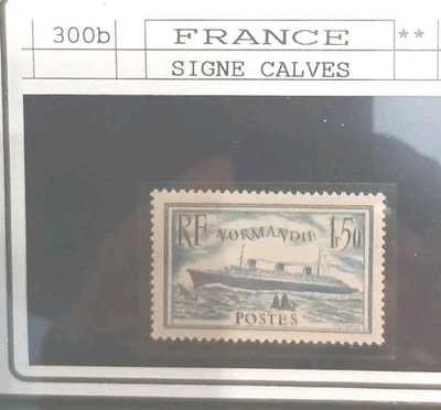 TIMBRE 300b NEUF XX  SANS CHARNIERES LE NORMANDIE. TURQUOISE ,signé CALVES - Photo 1/2