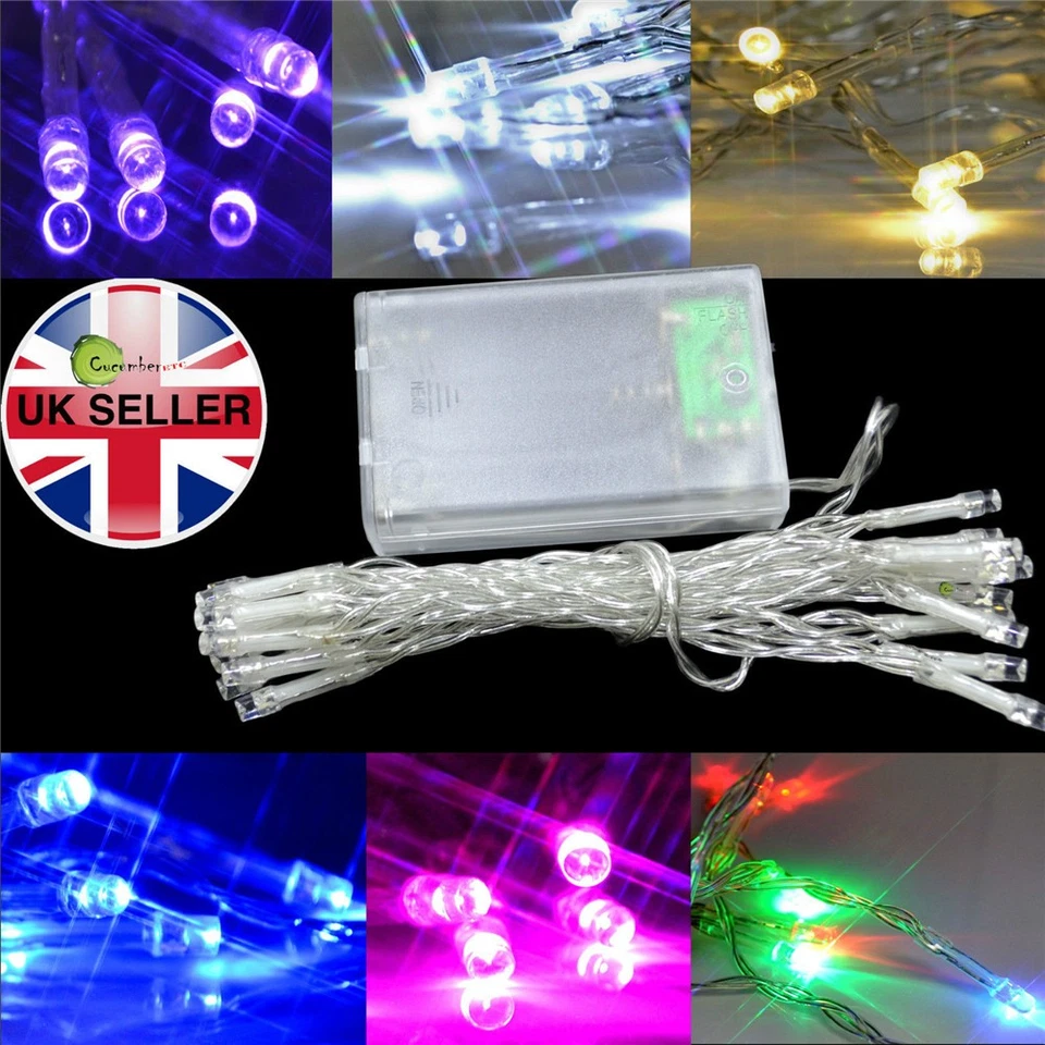 NONMON Battery Operated Fairy String Lights 20-100 LED 3xAA Powered Christmas Wedding