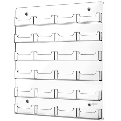 Acrylic Business Card Holder Wall Mount Clear Sticker Display Rack Multiple C...
