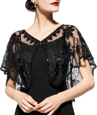 Women'S 1920S Shawl Wraps,Sequin Flapper Evening Shawls for Women Gatsby Accesso