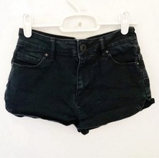Bullhead Black Super High Rise Shorty Denim Shorts 0