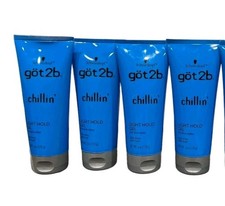 4 Pack - Got2b Chillin High Shine Light Hold Hair Gel for Slick Styles, 6 Oz Ea