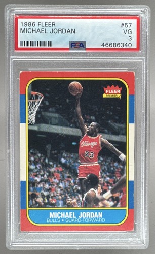Michael Jordan 1986 Fleer #57 RC Rookie Hall of Fame HOF GOAT PSA 3