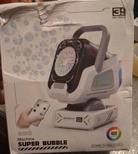 Bubble Machine with Remote Control, Automatic Rotation RGB Light,