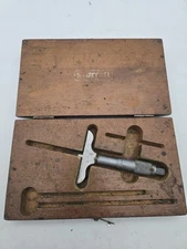 L.S. Starrett Tools USA Depth Micrometer Gauge 449 in Original Wood Case