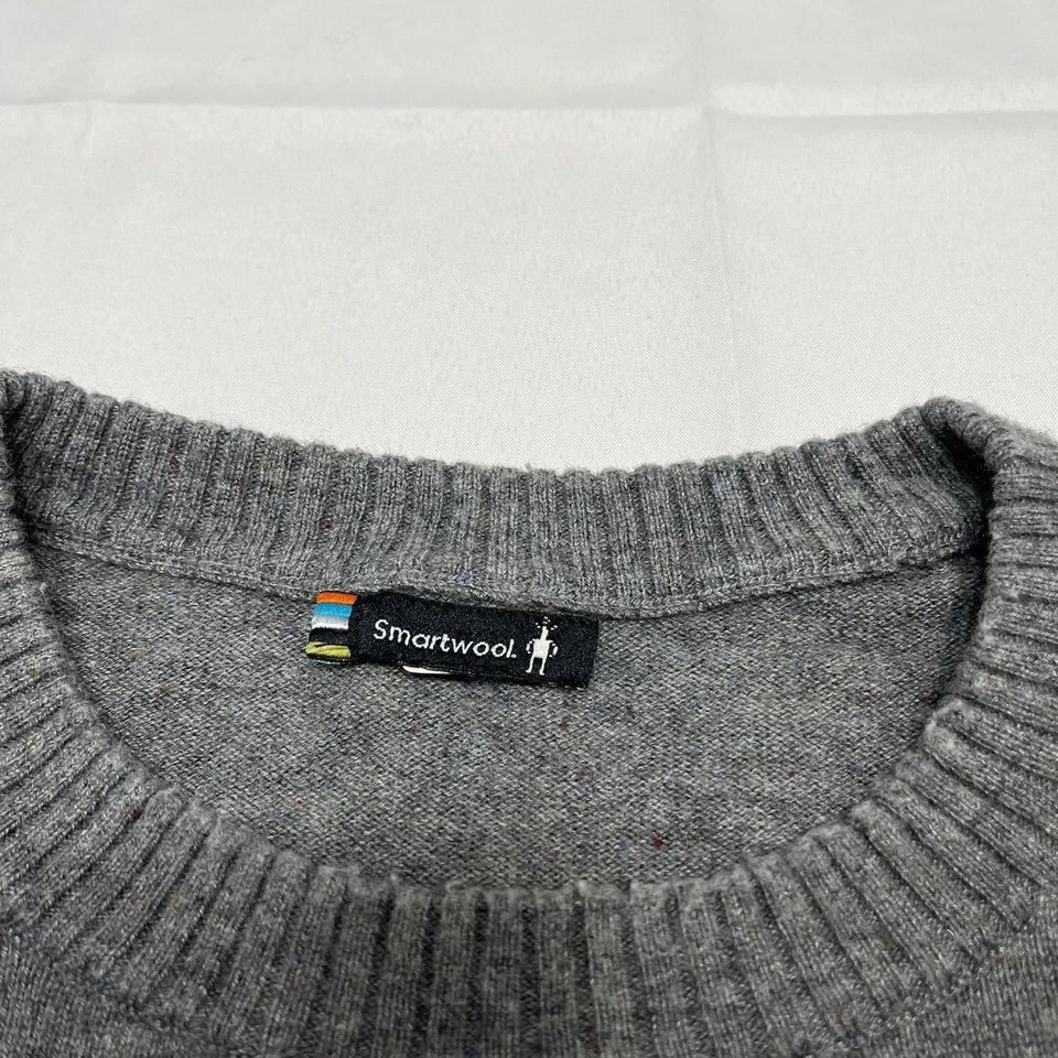 SmartWool Gray Sweater Mens Large Long Sleeve Wool Nylon Blend Crewneck - Read - Image 3 of 4