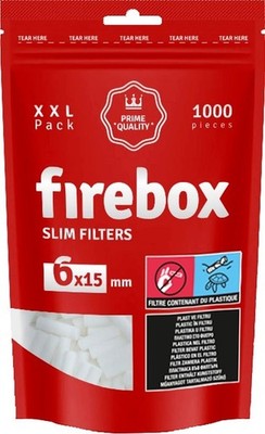 Firebox Slim Filter 6x15mm XXL-Pack (10 Beutel a 1000 Filter = 10000 Filter)