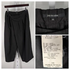 pas de calais Archival Japanese Designer Black Culottes Pants 36 28" Avantgarde