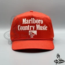 Marlboro Country Music Hat Vintage Retro Red Trucker Cap Country Western Wear