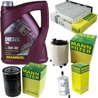 MANN-FILTER Inspektionspaket Mannol 5L Diesel Tdi 5W-30 FüR Vw Golf V 1.6