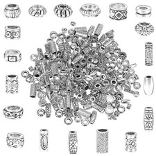 200 Pcs Silver Tibetan Spacer Beads for Jewelry Making - Mixed Bulk Random St...