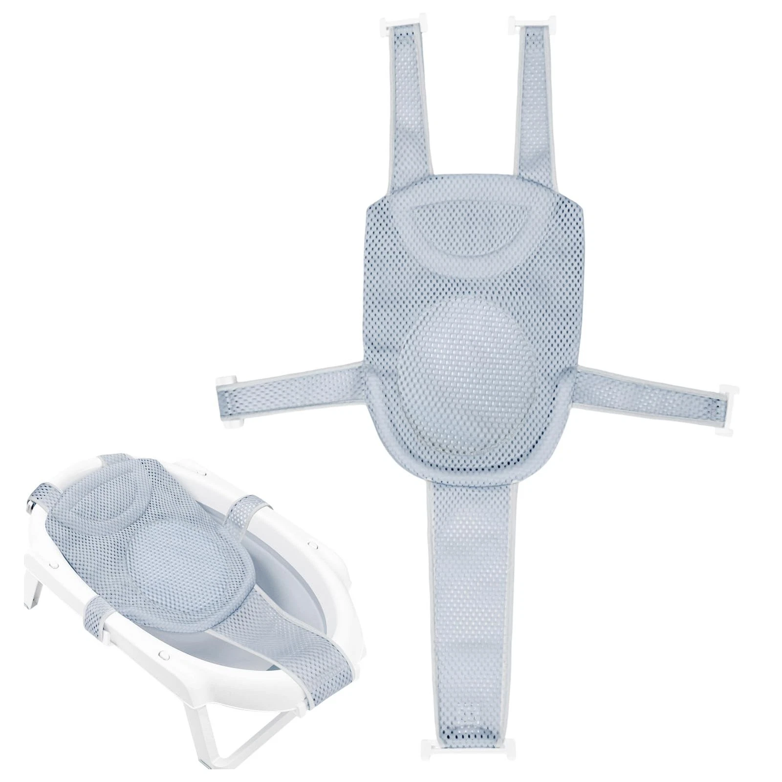 Baby Bath Seat Net Infant Bathing Seat Mat, Adjustable Comfortable Non-Slip F...