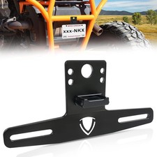 ATV UTV License Plate Holder with Light, Aluminum UTV License Plate Frame Compat