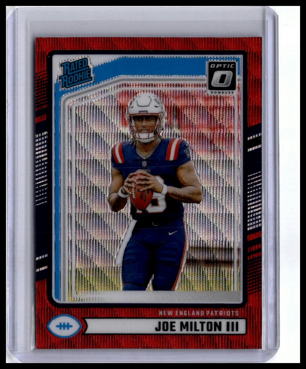 2024 Donruss #319 Joe Milton III Optic Rated Rookies Preview Red Wave
