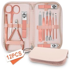 Manicure Set Nail Clipper Set Men Women 12 in 1 Nail Care Kit with Portable C...