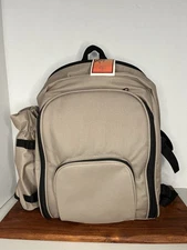 NWT Maxam Picnic Backpack 31 Pc Set for 4 with Insulated Wine Bag and Blanket