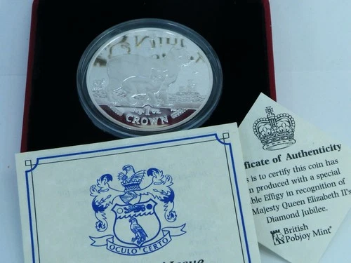 Proof 2012 .999 1oz Silver MANX CAT Pobjoy Mint Isle of Man Box Coa Estate NR
