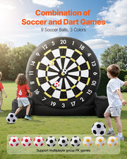 Inflatable Soccer Dart Board over 8 ft High with 9 Kick Balls  Air Pump