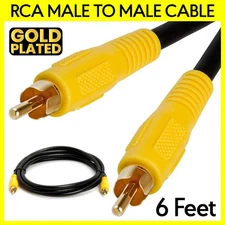 RCA Cable 6 Feet Single RCA Subwoofer Cable Composite Video Audio Soundbar Cord