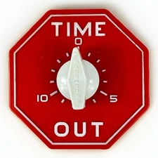VTG TIME OUT Timer Mark-Time Red Stop Sign 10-Minute Bell Parent Kids Teachers
