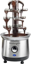 4 Tier Chocolate Fondue Fountain Machine for Parties - Melts Cheese, Queso Candy