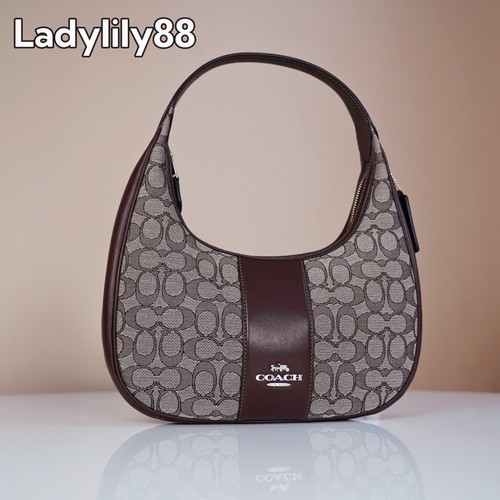 NWT Coach CV001 Carmen Shoulder Bag In Signature Jacquard Smooth Leather $350 - Picture 31 of 42