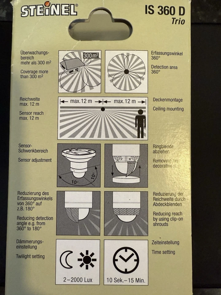 STEINEL Steiner IS 360 D indoor/outdoor 360° PIR motion sensor (white 230vac)