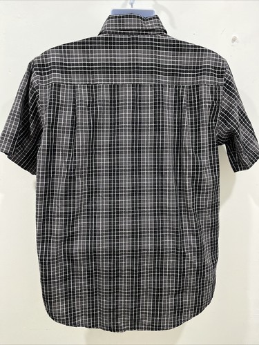 VTG BEVERLY HILLS POLO CLUB Men’s Short Sleeve T-Shirt M Black/Gray/White Plaid - Picture 5 of 7