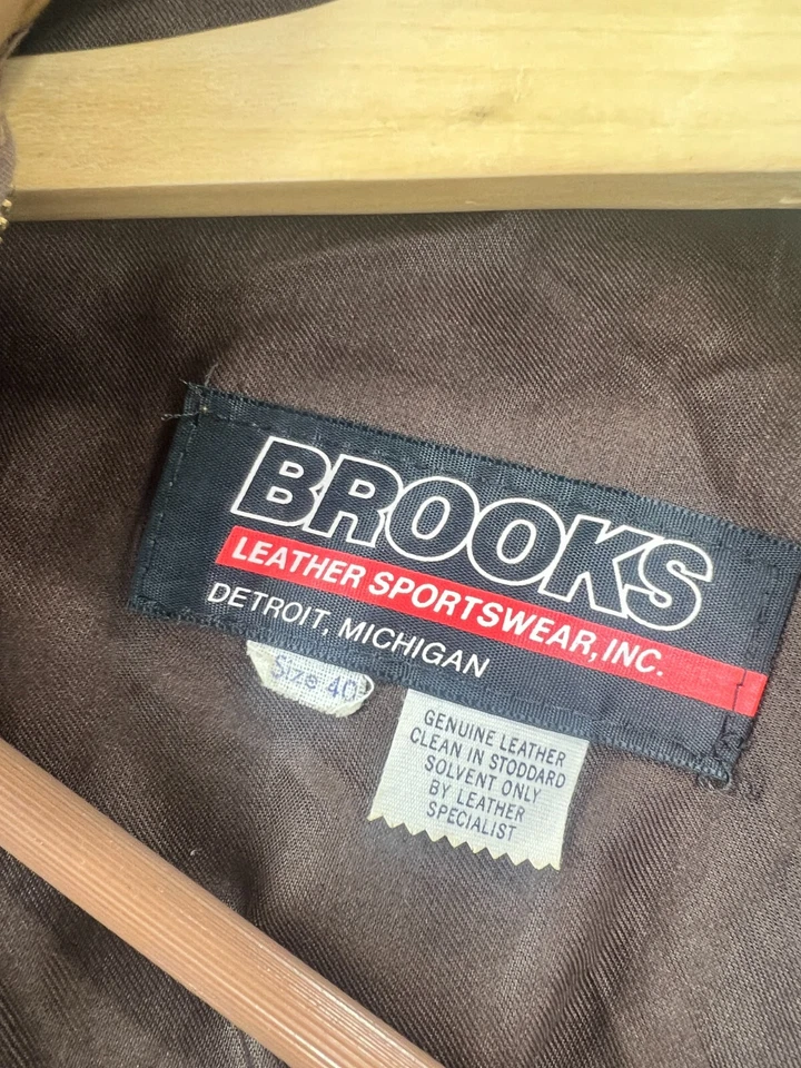 Vintage Brooks Genuine Leather Sportswear Cafe Racer Jacket Coat Size 40 - Image 4 of 4