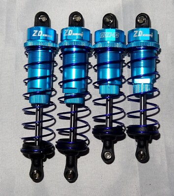ZD RACING BIG BORE STOSSDÄMPFER FÜR RC CAR BUGGY TT02B BLAU 4 Stück UK VERKÄUFER