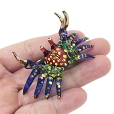 2" L Crab Miniature Hand Blown Glass Figurine Animal Collectible Sealife Crystal