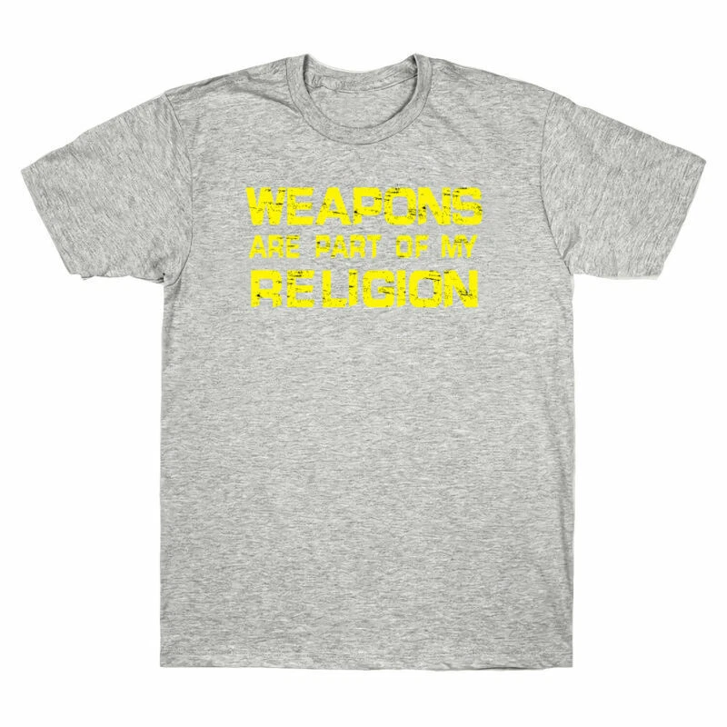 T-Shirt Sleeve My Slogan Tee Short Men's Of Weapons Part Are Cotton Religion