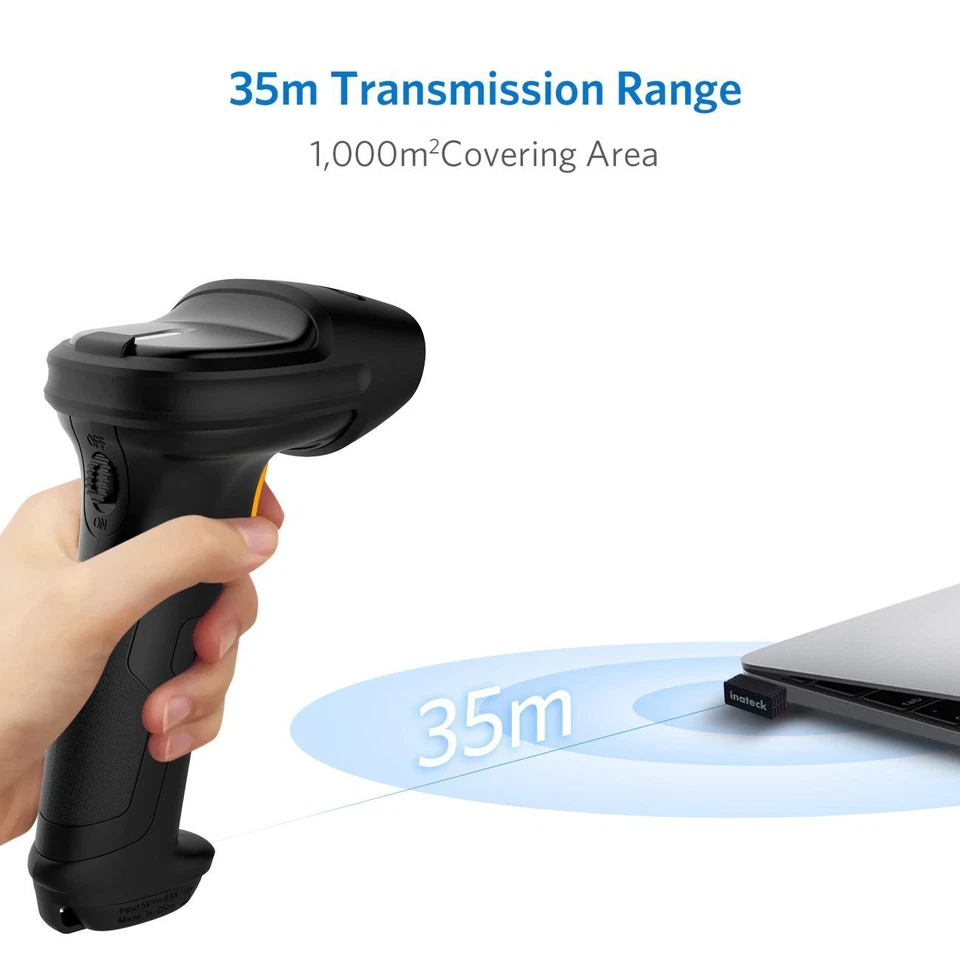 Inateck Barcode scanner Wireless 2,4 GHz, 35m Reichweite, automatisches, BCST-60 - Bild 4 von 4