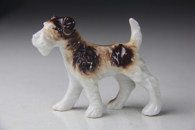 Vintage Porcelain Fox Terrier Dog Figurine Japan