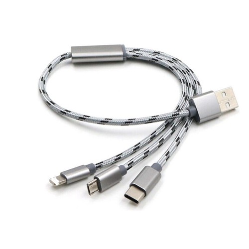 Quality For IOS 3 in1Multi USB Cable Type C Samsung 30CM Lead Fast Charger - Zdjęcie 8 z 14