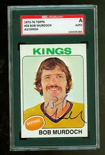 Bob Murdoch Autograph 1975-76 Topps Hockey Card #33 Kings SGC Authentic Encased