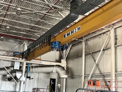 EMH 3 TON I-BEAM CRANE AND HOIST 13' X 100', 5KA250E, 460V, 5/8'' Thick