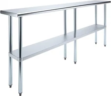 84" x 14"  Stainless Steel NSF Work Table - Commercial Kitchen Prep Table