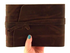 Photo Album Scrapbook Genuine Leather 4x6 5x7 Handmade Vintage Rustic Antique