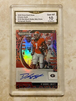  20 Panini Snake Skin Prizm D Andre Swift Rookie Auto /10 GMA 10 Gem Mint RC