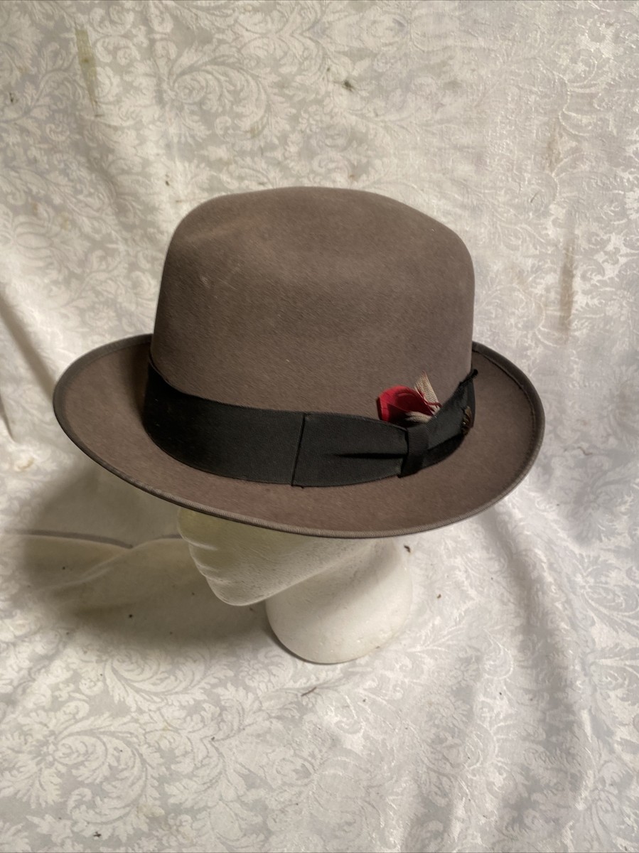 Vintage Adam New York Fedora Hat Cap 6 7/8 Small Feather USA Vintage Adam New York Fedora Hat Cap 6 7/8 Small Feather USA
