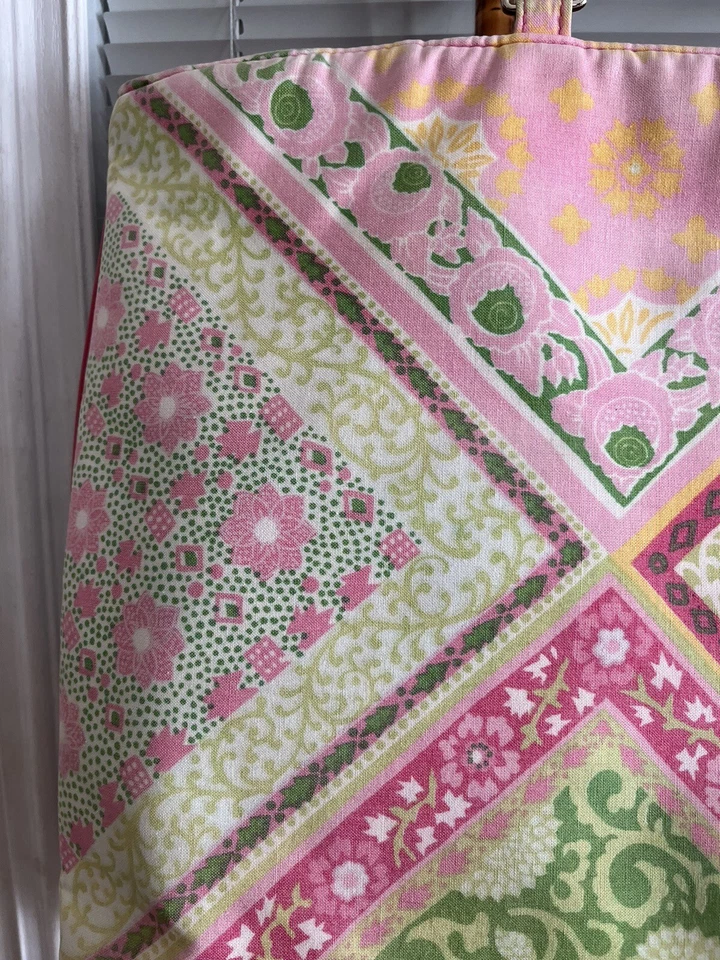 B's лоскутная сумка с короткими ручками пляж бамбука ручки Mag закрыть подкладка заказ ручной работы б/у в отличном состоянии - Изображение 4 из 4